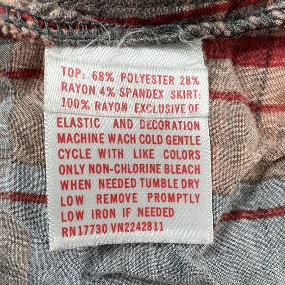 Vintage Y2K Gray Plaid Cottagecore Indie Sleaze Hipster Mini Dress Top / S - Picture 7 of 9